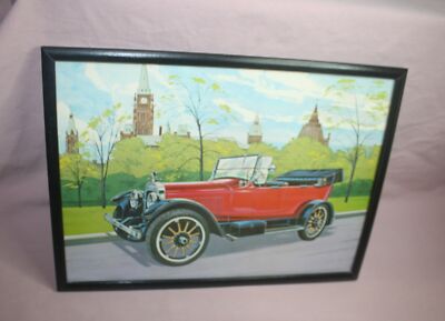 ADVERTISING FIRESTONE TIRES ON VINTAGE CAR PICTURE WOOD FRAME CLIFTON  #5