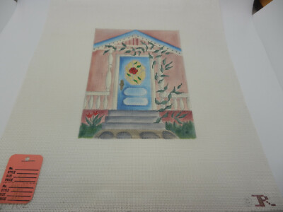 New Hand Painted Needlepoint Canvas Front Door By REN - HRD102 18m - 11x12.5 