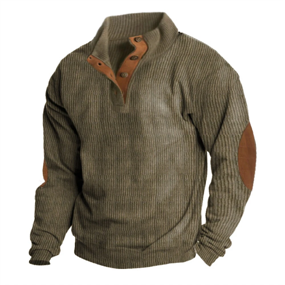 Men s Stand Collar Sweatshirt Long Sleeve Baggy Casual Outdoor