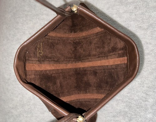 Vintage RONEY Suede Leather Handbag Clutch Purse MCM MOD 70s Purse - Picture 18 of 24