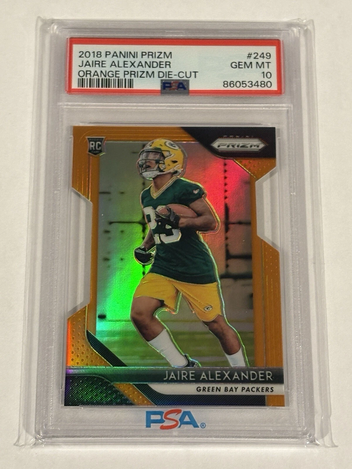 Jaire Alexander Panini Prizm #249 Orange Prizm Die-Cut