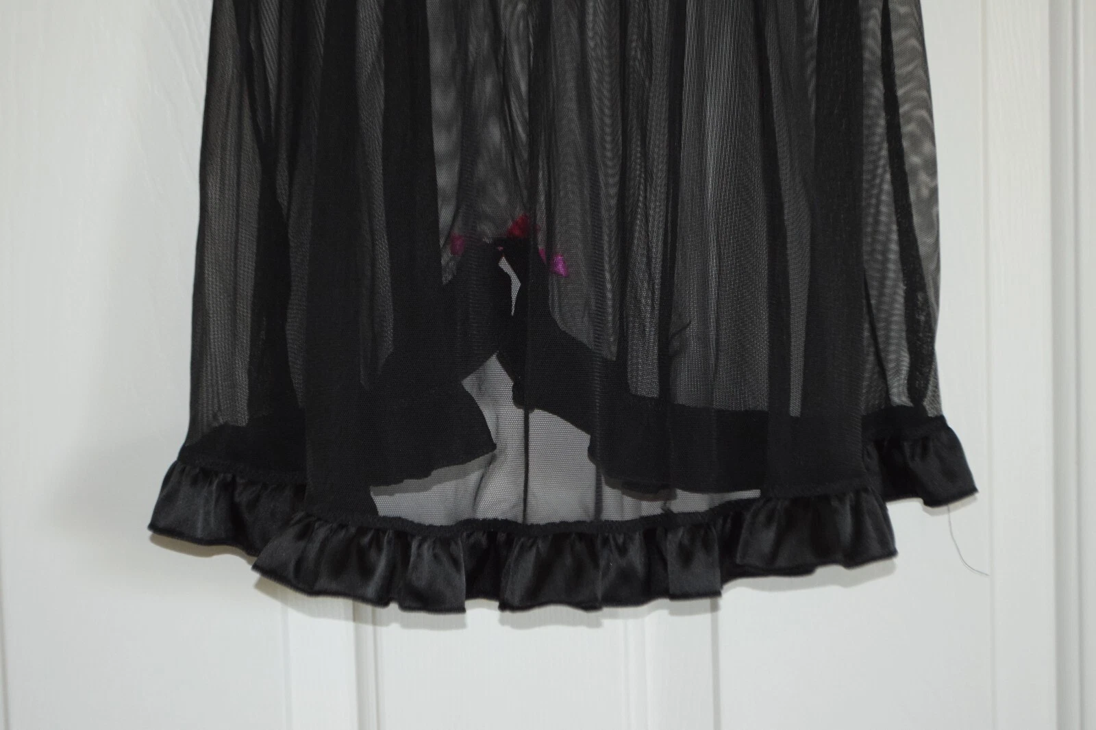 UNDERCOVER Abito nero Victoria's Secret Sexy Little Things taglia S lingerie rosa orlo bling