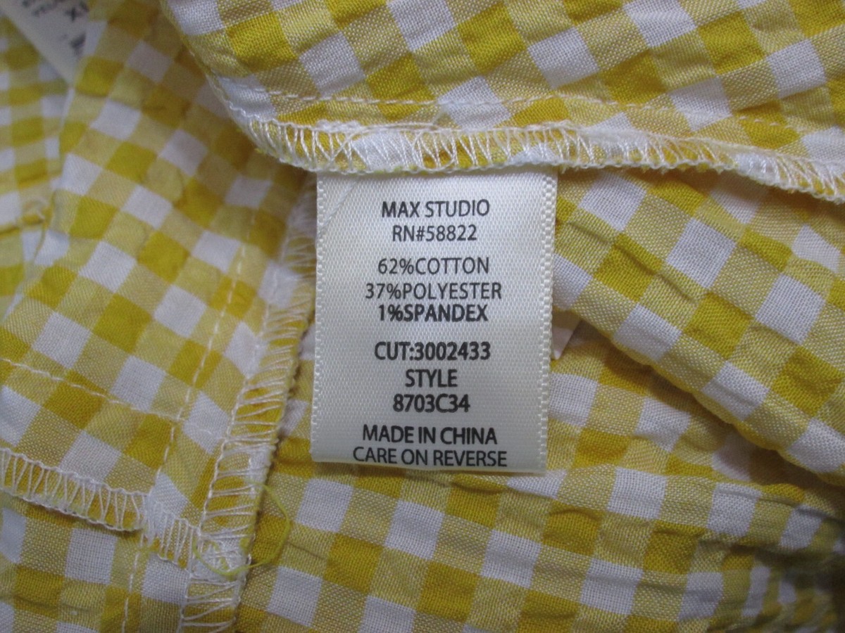 ひかるさん専用tops2枚 NWT Max Studio Yellow Check Wrap Top Womens Size XL Chest 42