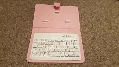 Bluetooth-kompatible Tastatur mit Portfolio Flip Ledertasche Hülle für Handys