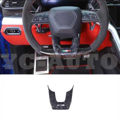 For Lamborghini URUS 2018-2023 Forged Carbon Fiber Car Steering Wheel Cover Trim