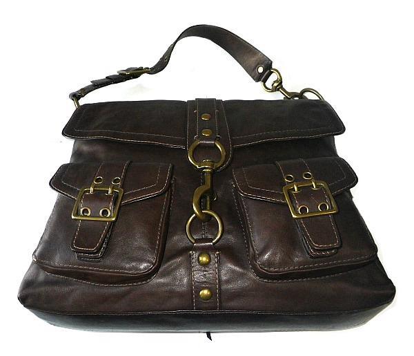 バッグ Coach Legacy Brooklyn llic Leather Coach Legacy BROOKLYN Dk Brown Pocket Leather Large