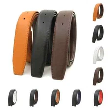 New Classic Strap Genuine Leather Waistband No Buckle Belt With Hole Belts 3.3cm