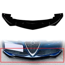 Glossy BLK Front Bumper Lip Spoiler For Alfa Romeo Giulia 952 Base Sedan 15-22