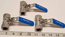 Lot of 3 FNW Standard Port Ball Valve Figure 100 Stainless Steel  1/2" FNW100D