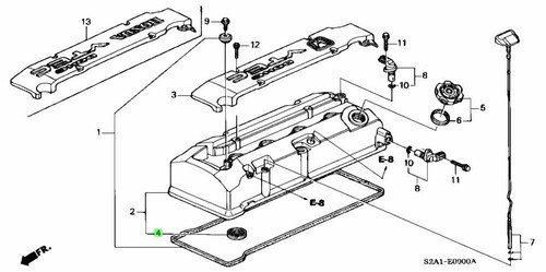 Honda Genuine S2000 Valve Cover Gasket Tube Seal Set 2000-09 12040-PCX-305+ - Picture 6 of 7