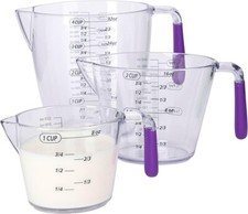Image of Colourworks Measuring Jug Set, 3-Piece Plastic Measuring Jug with 200, 400 and 9