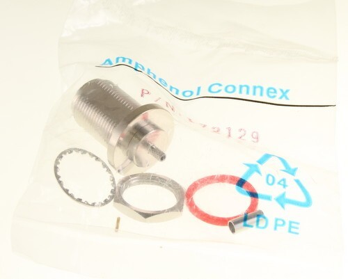 2pc Lot of 172129 Amphenol Straight N Bulkhead Jack Coaxial RF ...