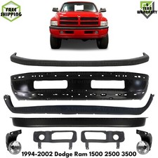 Front Bumper Primed Steel Fog Lights Kit For 1994-2002 Dodge Ram 1500 2500