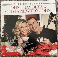 John Travolta Olivia Newton John Signed Autographed This Christmas CD JSA COA