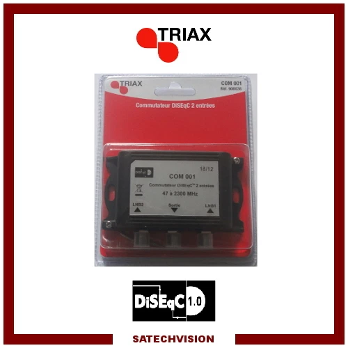 Commutateur DiSEqC 2/1 Triax COM 001, 2 Entrées Satellites 1 Sortie Récepteur - Photo 1/1