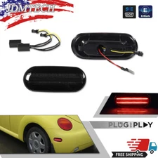 Rear Side Marker Light For 1998-05 Volkswagen Beetle Smoke Lens Red LED Set of 2