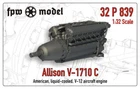 NEW! Allison V-1710 C aircraft engine (Pro) - 1/32 scale, resin [32P839]