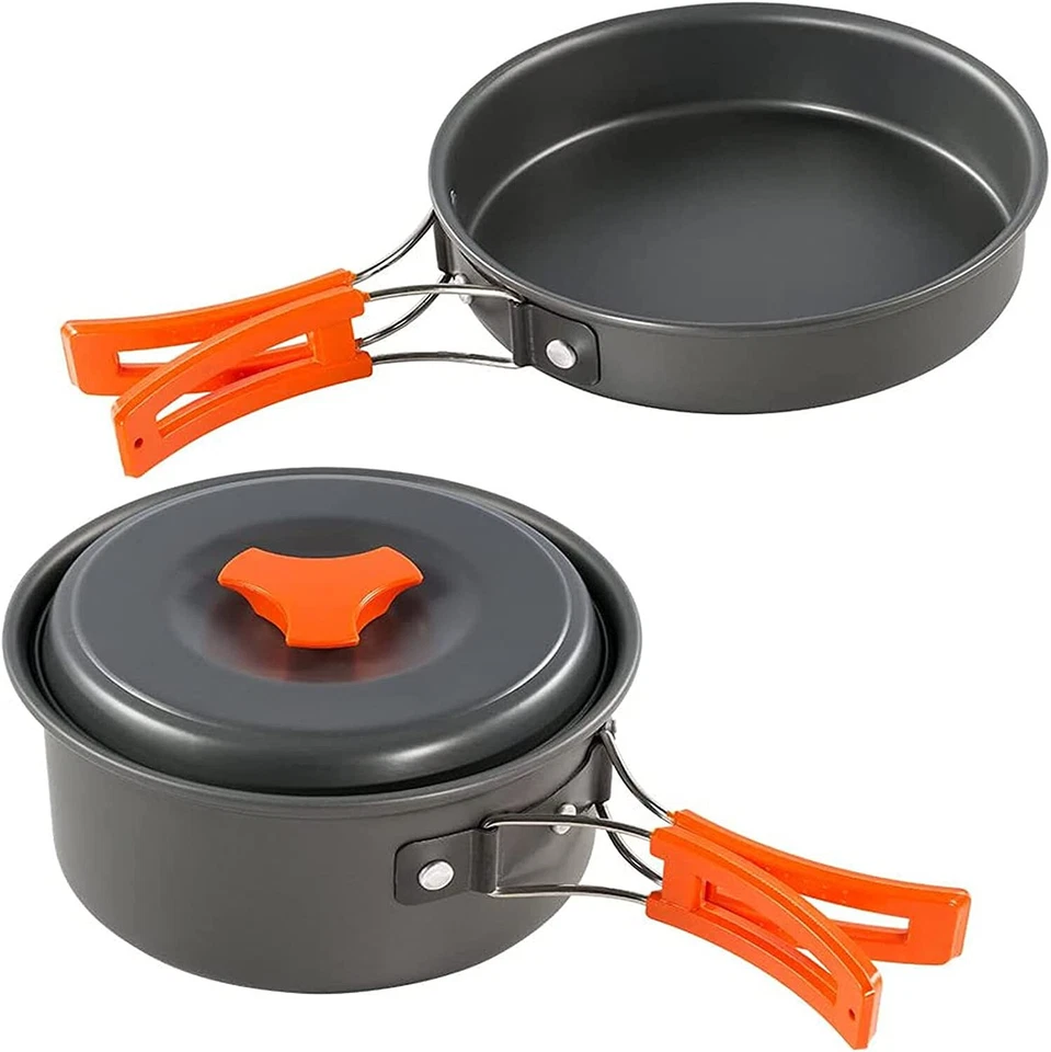 Camping Angel Outdoor Backpack Mini Kochgeschirr Set 9-teilig Aluminium Kochtopf - Bild 2 von 4