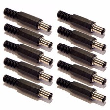 Pack of 10  2.1mm ID x 5.5mm OD x 9mm Male Solder Type DC Barrel Plugs
