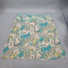 Tracy Evans Limited 20" White Blue Floral Paisley Skirt Size 13 Made In USA