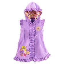 Disney Store Princess Tangled Rapunzel Swimsuit Hooded Cover Up Girl Size 5/6