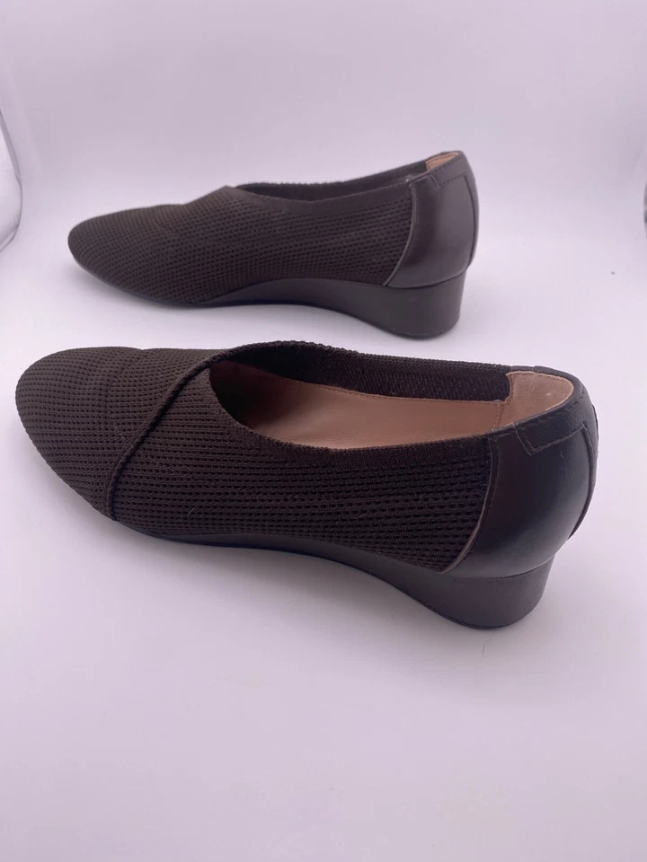 Taryn Rose Collection Brown Fabric Slip On Wedge Heels US Size 9 M - Image 3 of 4