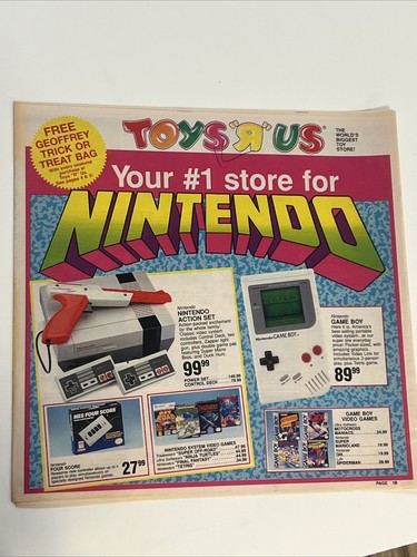 Toys R Us Store 1990 Halloween Newspaper Ad Flyer Catalog Nintendo Rat Fink WWF - Picture 1 of 19