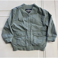 OshKosh B'gosh Lightweight Utility Jacket Olive Army Green Size 12 Months Unisex