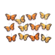 Kit de decoración de mariposas monarca con clip para Halloween, hecho a mano