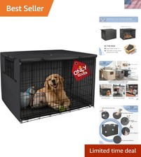 Protective Black Dog Crate Cover, Ventilated and Waterproof for 42-inch Models