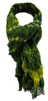 Tigertie Chiffon Schal In GrüN Grau Olive Gemustert