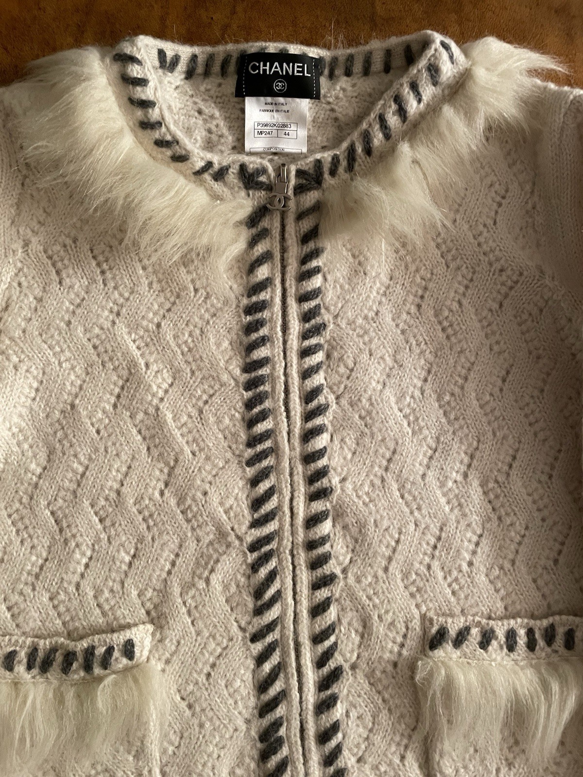 Chanel Ladies Cardigan Sweater with Zip, Size 44 image 4