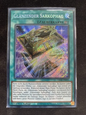 Yu-Gi-Oh Secret Rare Glänzender Sarkophag LEDE-DE051 1. Auflage NM