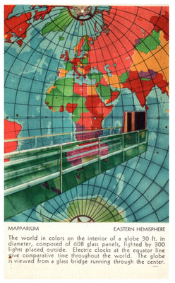 Vintage Postcard Mapparium Eastern Hemisphere Boston, Massachusetts