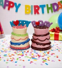 Ceramic Birthday Cakes Salt and Pepper Shakers, Birthday Party Decor, Kitchen De