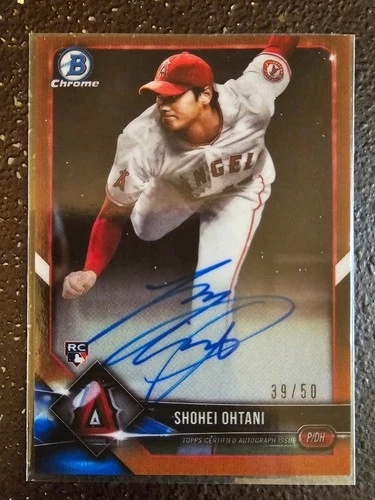 Shohei Ohtani 2018 Bowman Chrome Rookie Auto True Gold /50 Novelty/Custom Card