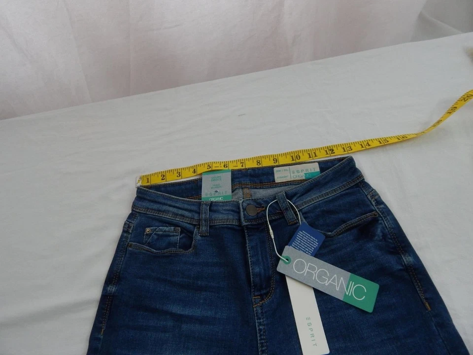 Esprit Straight Jeans Stretch Blue Size 8 Waist 26 Leg 30 W26 L30 Zip Fly (Q7144 - Image 2 of 4