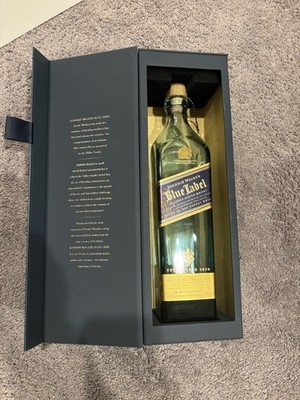 Johnnie Walker Blue Label Scotch Whiskey 750ml Empty Bottle and Box