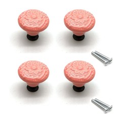 Knobs,4pcs, Decor Knobs 1.3" Dia. Ceramic Drawer Pulls and Knobs with Mountin...