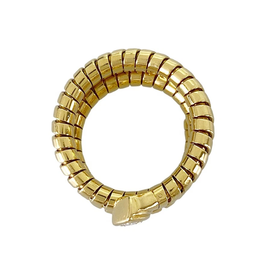 Anillo de diamantes de oro amarillo tubogas BVLGARI Foto 3 de 4