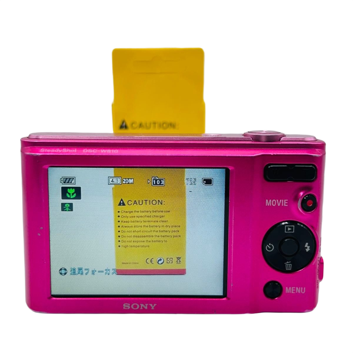 Sony Cyber-shot DSC-W810 20.1MP Digital Camera Pink W/SD card Used