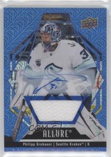 2022-23 Upper Deck Allure Blue Line Jersey 14/25 Philipp Grubauer #24 Auto 1l6m