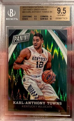 2015 Panini Green Wave  Karl-Anthony Towns Rookie #5/5 BGS 9.5 Gem Mint POP 2