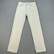 Vintage Levis 501 Jeans Mens 33x34 Fits 31x33 White Denim 90s 1994 Made in USA