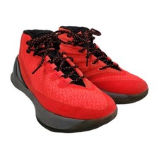 Under Armour Curry 3 Red Hot Santa Basketball Shoes Size 6Y Bolt Orange Black