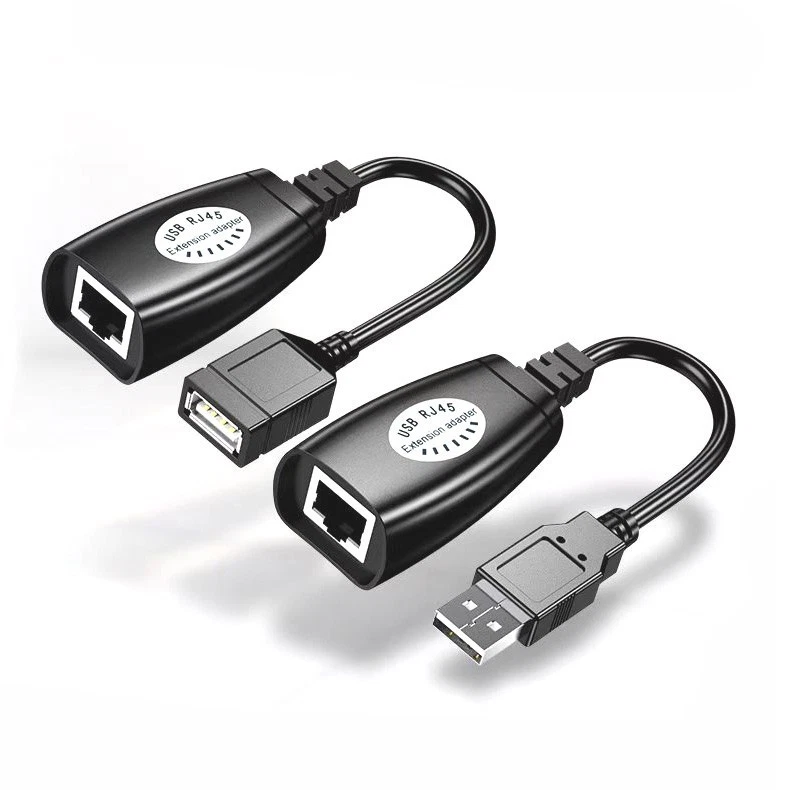 USB Over Ethernet Extender Adapter Cat5/5e Cat6 Cat7 Cable RJ45 to USB Repeater - Image 2 of 4