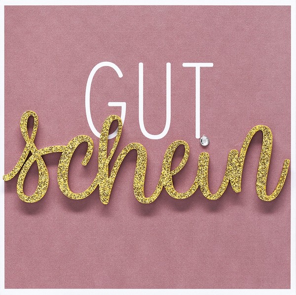 Gutschein - Lettering - Quadratische GlüCkwunschkarte Mit Applikation Im Format-image