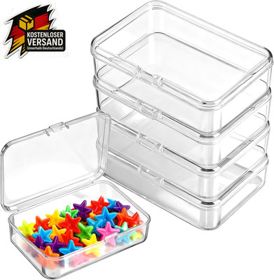 Aufbewahrungsboxen Set mit Deckel für Kleinteile Schmuck Perlen Schrauben transp