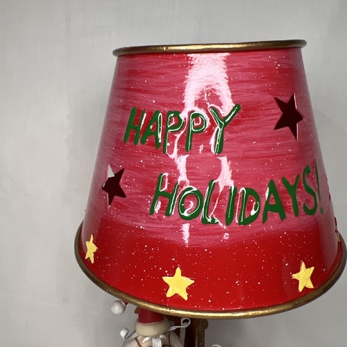 NOS Christmas Resin Metal Tea Light Lamp Candle Holder 10” Santa Bear NIP - Picture 2 of 16