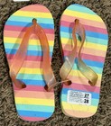 2 Pair Girls US Size 10/11 Rainbow Caucho Eva Flip Flops Pool Sandals Summer — photo 3